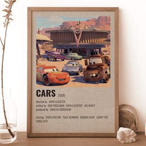 Cars Poster, Cartoon Posters, Animation Posters, Movie Posters, Kids Room Decor, Lightning McQueen, Wall Decor, Cars Movie Posters,Cars Gift