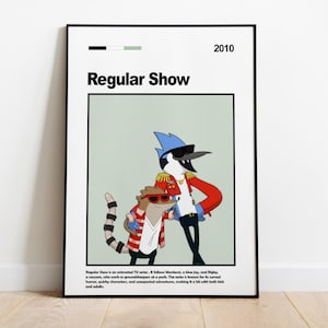 Regular Show Poster, Regular Show  Wall Art ,Regular Show , Minimalist Poster, Cartoon, Cartoon Poster, Rigby, Mordecai