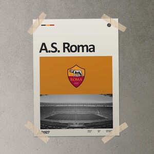 Roma Poster, A.S. Roma, Roma  Stadium, Stadio Olimpico, Soccer Gifts, Soccer Wall Art, Roma Gift, Stadium Poster, Minimalist Poster