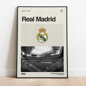 Santiago Bernabeu Poster, Real Madrid Poster, Santiago Bernabeu Stadium Print, Soccer Gifts, Soccer Wall Art, Gift, Stadium Poster