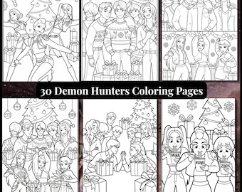 KPOP Demon Hunters Coloring Book, Kids Anime Pages, Printable Birthday Activity, Huntrix Saja Boy