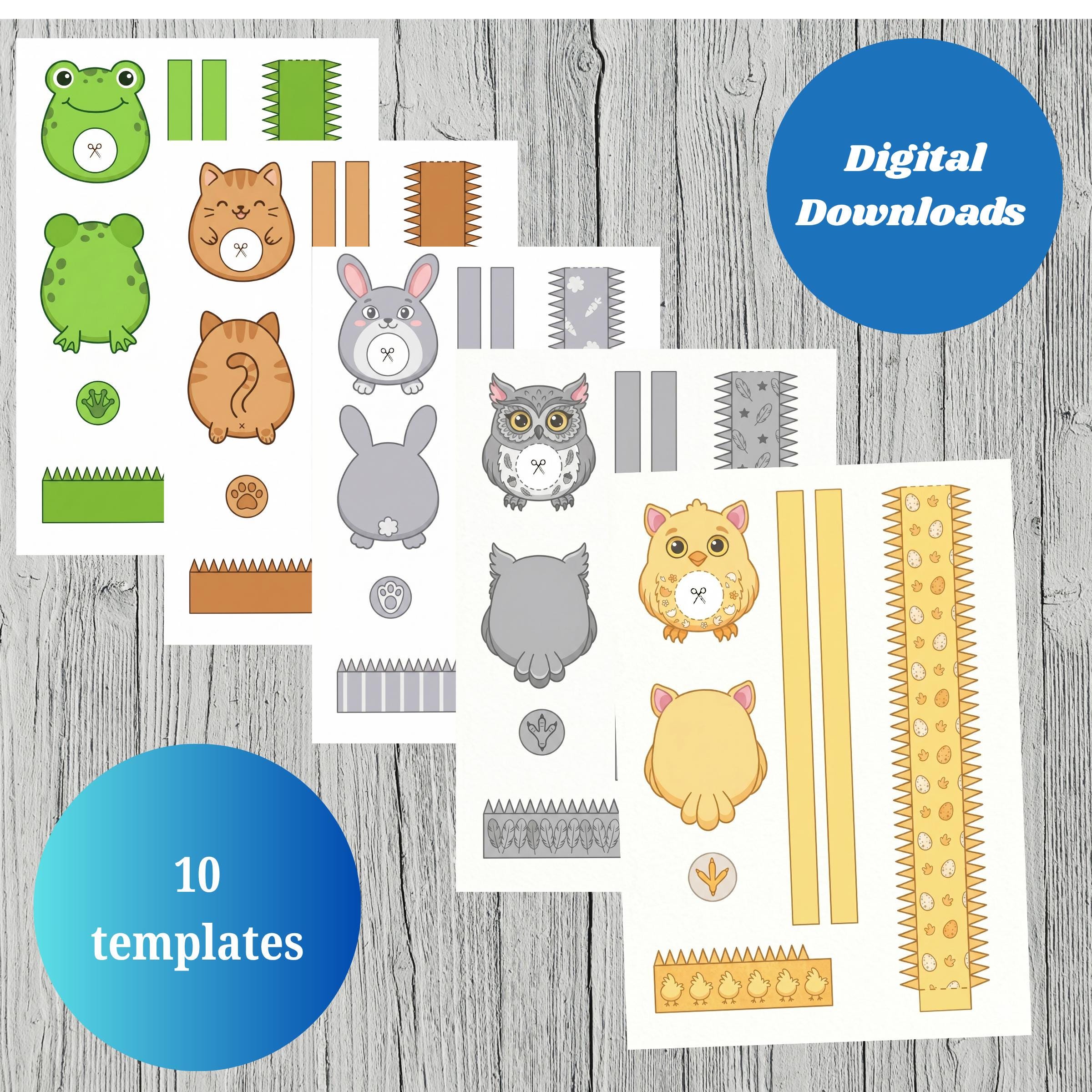 DIY Clicker Toy Printable Animal Paper Craft Sensory Fidget Toy PDF DIY Clicker Toy Printable Animal Paper Craft Sensory Fidget Toy PDF