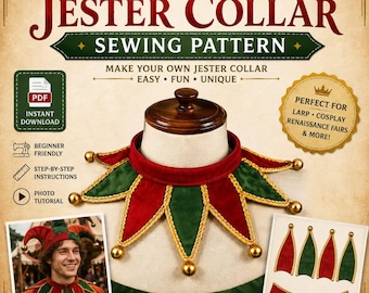 DIY Medieval Jester Collar Sewing Pattern PDF, Medieval Fool Collar Template, Renaissance Costume Pattern,Halloween Cosplay