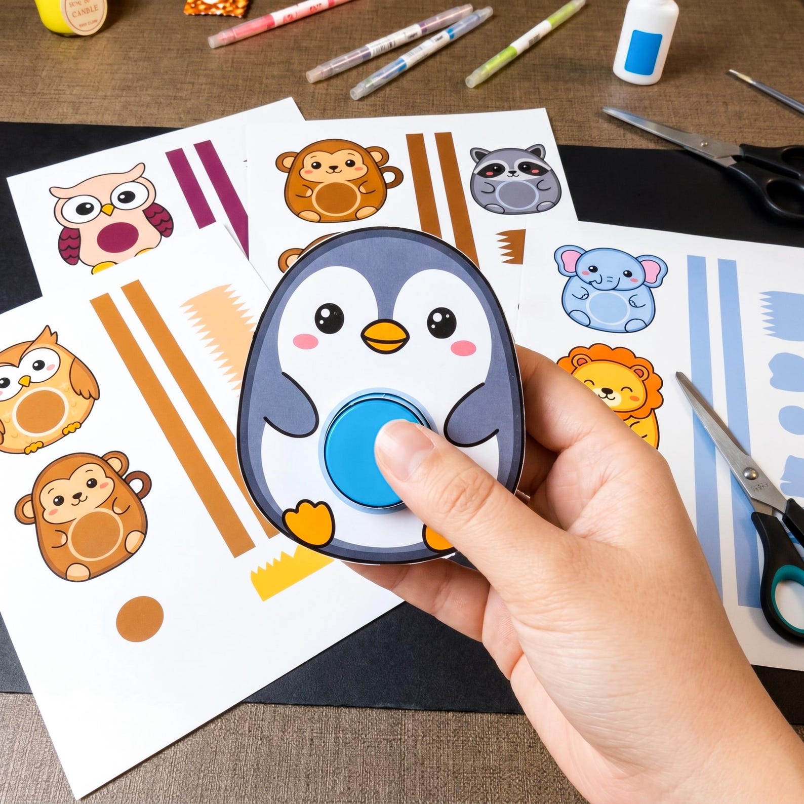Paper Clicker Template.pdf DIY Clicker Toy Printable, Animal Paper Craft, Sensory Fidget Toy (PDF ...