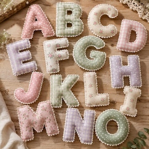 Complete puffy fabric letters pattern bundle with multiple sizes and printable templates.