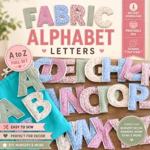 Fabric Alphabet Letters Sewing Pattern PDF | Stuffed Plush ABC Pattern | A–Z Alphabet Templates | 4 Sizes (3–6 Inch) | Nursery Decor DIY