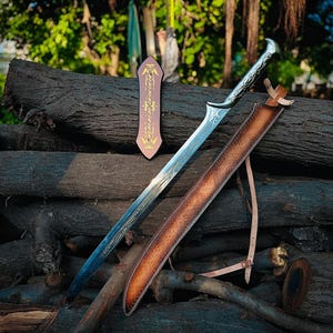 Handmade Fantasy Sword – Engraved Steel Blade – Decorative Collector’s Sword – Custom Medieval Sword – Unique Gift for Cosplay & Display