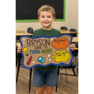School Theme First Day Of School Mini Banner | Hand Painted Banner | Custom Designed Hand Painted Banner | Mini Banner |