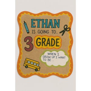 First Day of School Banner, Print Back to School Kraft Banner, Butcher Paper Banner, Personalized First Day of School Banner, Mini Banner