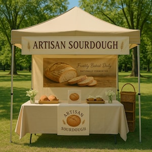Custom Tent banner for Trade Show | Cheapest on Etsy and fastest, High quality banner, Craft Show or Event | Your Logo and Business Name