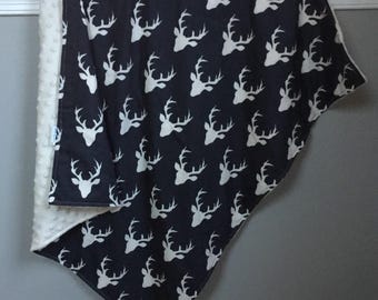 Deer Antler Minky Baby Blanket – Woodland Crib Bedding