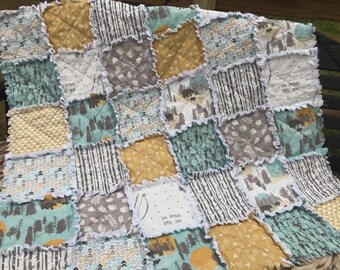Deer Antler Rag Quilt - Brambleberry Ridge Forest Crib Bedding
