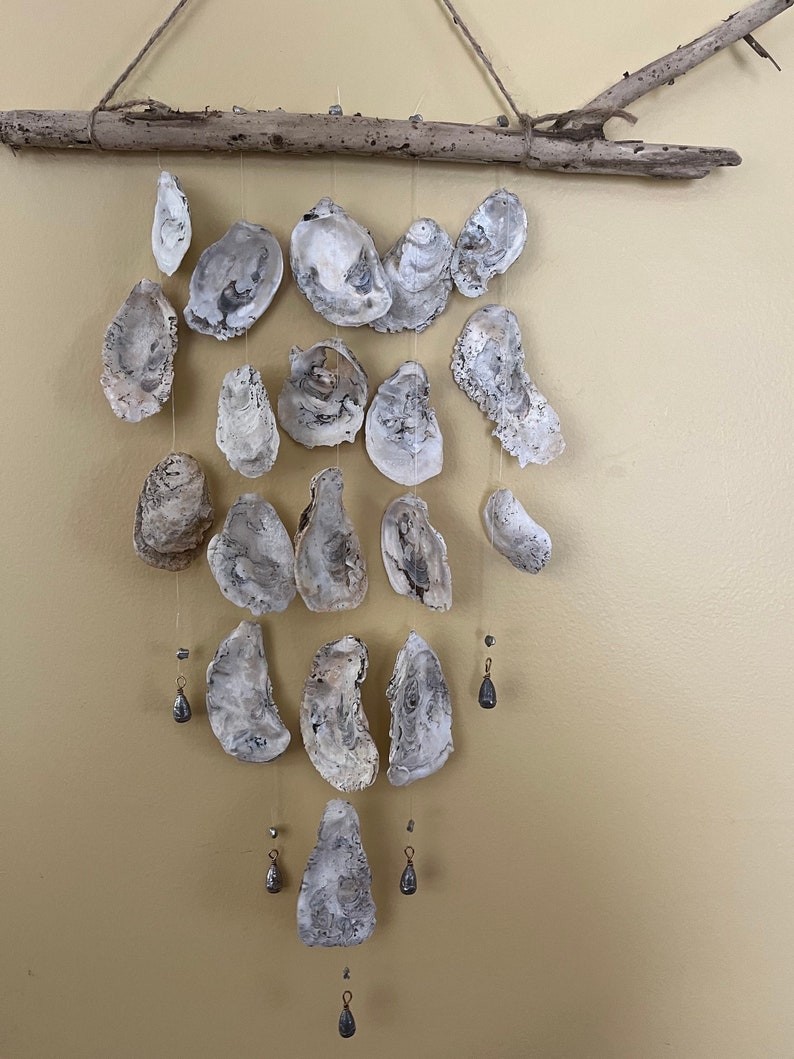 Oyster Shell and Driftwood Windchime image 2