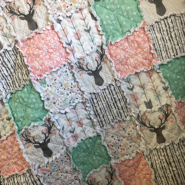 Trapunta per neonati con corna di cervo – Biancheria da letto per culla Brambleberry Ridge Forest