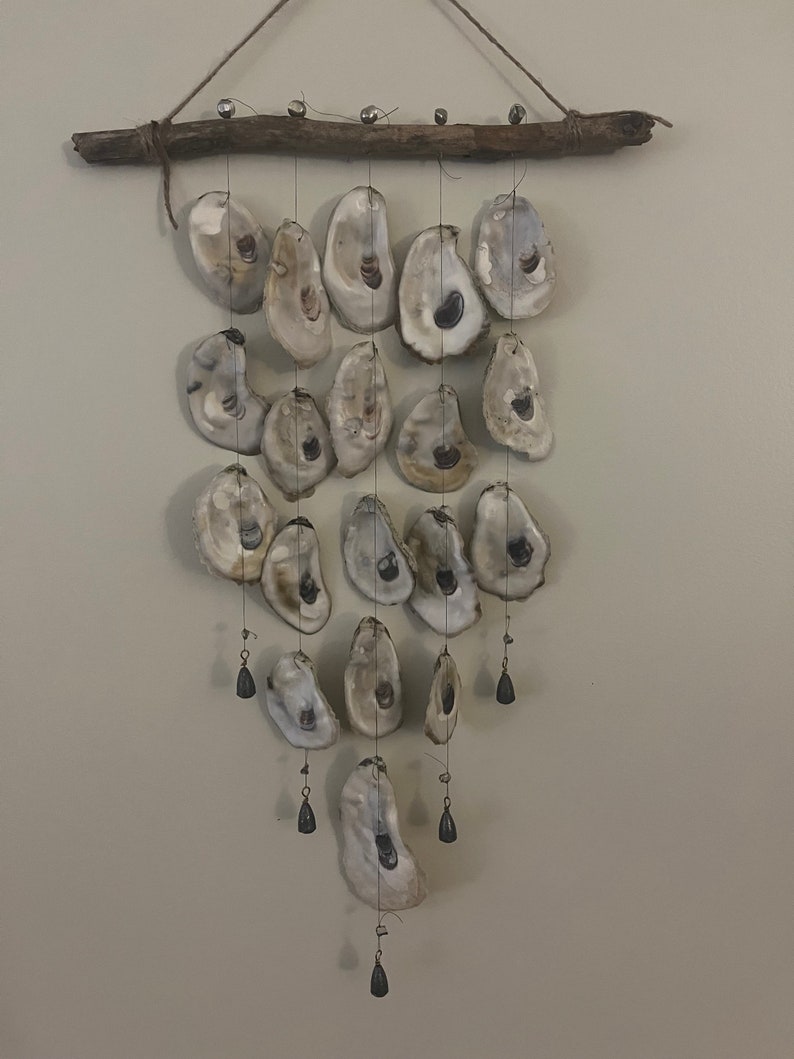 Oyster Shell and Driftwood Windchime image 1