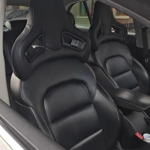 PVC Leder Auto Nackenkissen - Universal Racing Sitz Kopfstütze Kissen zum Fahren