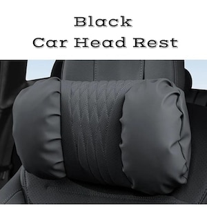 Soft Nappa Leather Car Neck & Lumbar Pillow Set – Comfortable Headrest - Waist Support Cushion for Car Interior Accessories