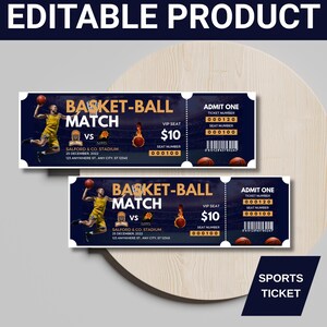 Dunkelblaues, modernes Basketball-Sportticket, Spielticket, Fan-Erinnerungsstücke, Sportgeschenk, Stadion-Event-Pass, Basketball-Turnierticket