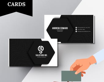 Custom Black and White Business Card, Elegant Modern Design, Simple Personal Business Card, Professional Card Template, Custom Business Card