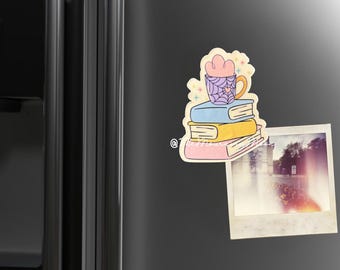 Creepy-Cute Book Stack Magnet, Spooky Home Decor