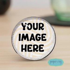Custom image glass dome phone grip