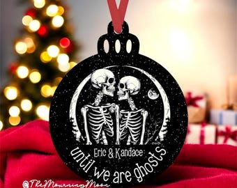 Personalisierter Skelettpaar-Weihnachtsbaumschmuck • Gothic-Weihnachtsdeko