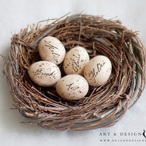 Mothers Day Personalized Gift, Name Gifts for Mom, Personalized Family Nest, Custom Gift Ideas for Her, Bird Nest Art Print with Child Names