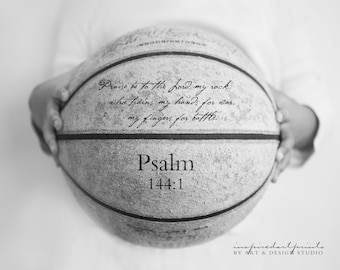 Scripture Quote, Basketball Art, Personalized Print, Custom Sports Art, Inspirational Art, Bible Quotation, Custom Name Art