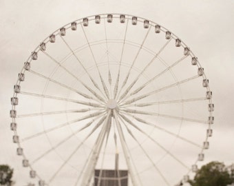 French Wall Art, Paris Landmark, Ferris Wheel at Louvre Photo, Paris Wall Art, Romantic Gift, Romantic Quote, Neutral Decor, Love Quote