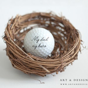 Father Quote Golfer Gifts Gifts for Dad Sports Decor Fathers Day Gift Ideas My Dad My Hero Golf Ball Print Sports Art Print image 1