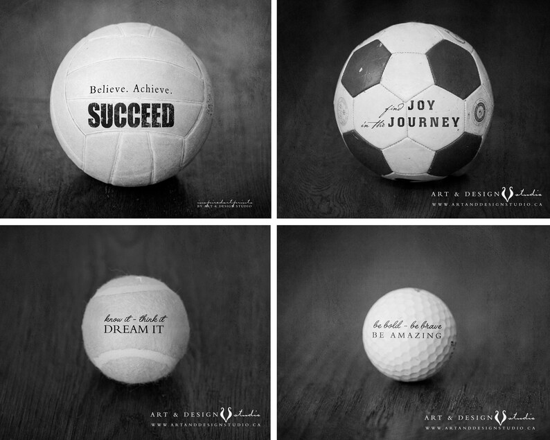 Sports Print Set Sports Art Collection Inspirational Sport Etsy