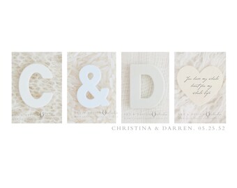 Personalized Wedding Guestbook Alternative Alphabet Photography Name Print (Unframed) Print or Canvas - White, Neutral, Modern Wall Art