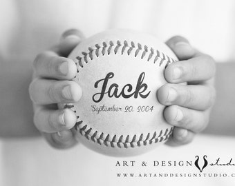 Sport Nursery Decor, Baseballs Personalized with Name Photo Art Print, Sport Decor for Boy Room, Newborn Baby Gift, Baseball Decor Art Print