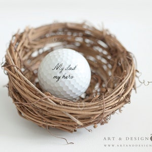 Father Quote Golfer Gifts Gifts for Dad Sports Decor Fathers Day Gift Ideas My Dad My Hero Golf Ball Print Sports Art Print image 5