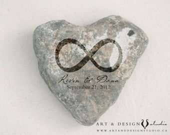 Celtic Wedding Gift - Wedding Date Print, Heart Rock Photo, Infinity Symbol Decor, Celtic Decor, Heart Stone Art, Personalized Print