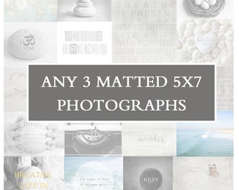 Any 3, 5x7 Matted Photographs, Home Decor Artwork, Save 10%, Discounted Artwork, Photo Series, Set of 3 Fine Art Prints