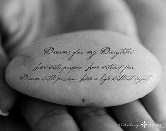 Daughter Gift - From Mother - Inspirational Message - Mother Message To Daughter - Gift to Daughter from Mother - Stone Art Print