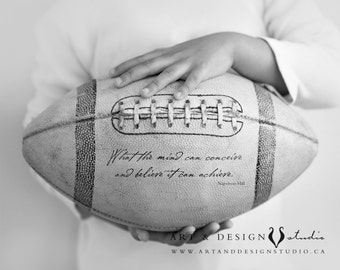 Graduation Gift - Sports Quote, Football Quotes, Football Art Print, Gifts for Him, Encouragement, Motivation, Inspiration - Sport Artwork