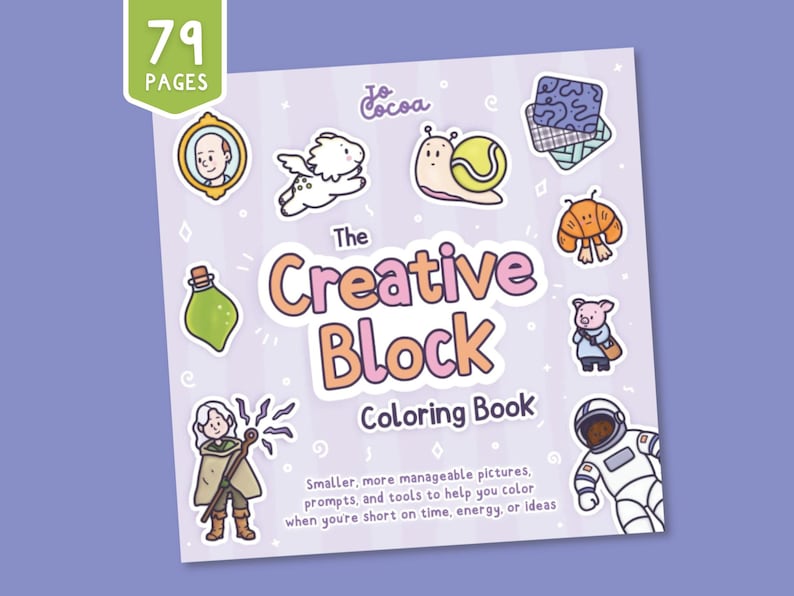 The Creative Block Coloring Book | 79 Printable Pages & Activities for Adults (Hand Drawn, Instant Download) image 1