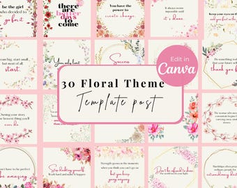 Floral Social Media Templates: Elegant Instagram Posts for Canva (Digital Download)