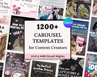 1200+ Canva Carousel Templates Bundle (PLR MRR)