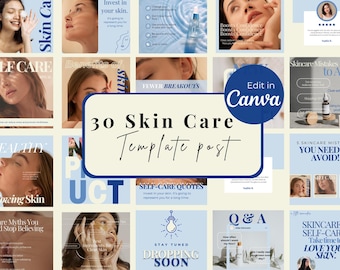 Skincare Instagram Templates: Canva Editable Beauty Posts (Digital Download)