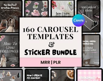 Instagram Carousel Templates | Sticker Pack & Cover (Digital Products)