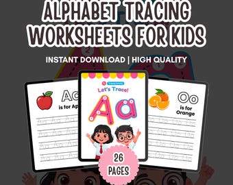 Alphabet Tracing Worksheets for Kids | Preschool Letter Tracing Printable PDF