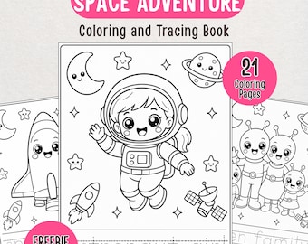 Space Adventure Coloring Book for Kids | 21 Fun Printable Pages | Digital Download