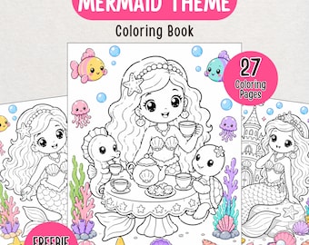 Mermaid Coloring Book for Kids | Printable Coloring Pages | Preschool Activity | PDF Download