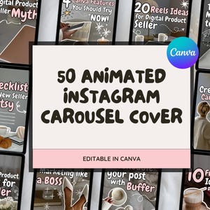 Instagram Carousel Cover Templates, Aesthetic Carousel Templates, Editable Viral Carousel Templates