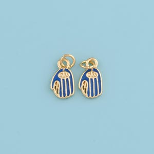 18K Gold Filled baseball glove Pendant,Enamel Dainty Baseball Charm Earrings Necklace,DIY Jewelry Making Supply