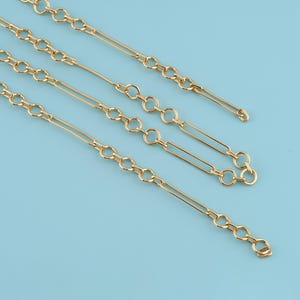1メートル 18Kゴールドフィルドチェーンネックレス、ペーパークリップチェーン、ネックレスブレスレット用ダイヤモンドカットペーパークリップチェーン、ジュエリー製作用バルクチェーン