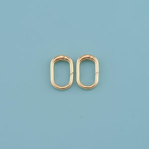 18K Gold Filled Oval Spring Clasp,Oval Carabiner Clasp,Carabiner Lock Connector, DIY Jewelry Making Accessories